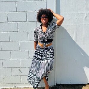 Black and White Patterned Skirt